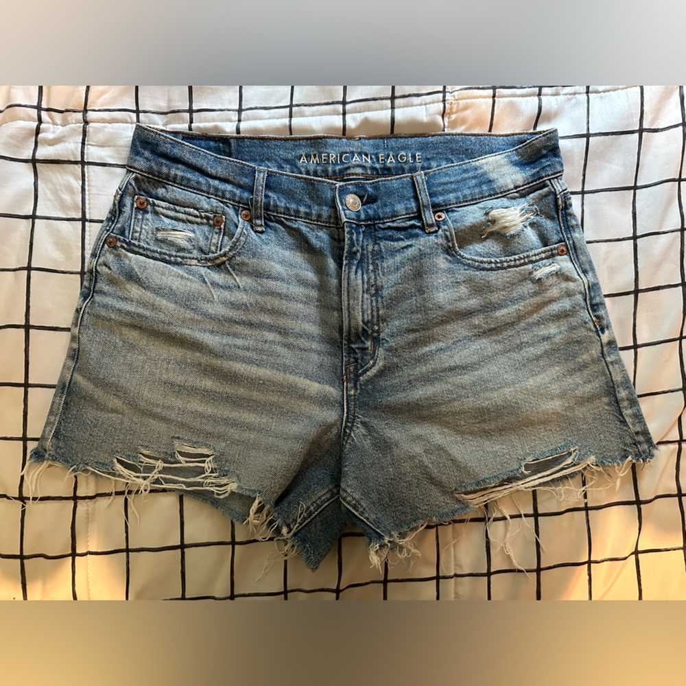 American Eagle Outfitters Distressed Blue Jean Shorts